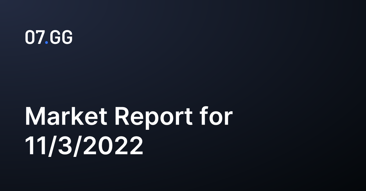 OSRS Grand Exchange Market Report for 11/3/2022
