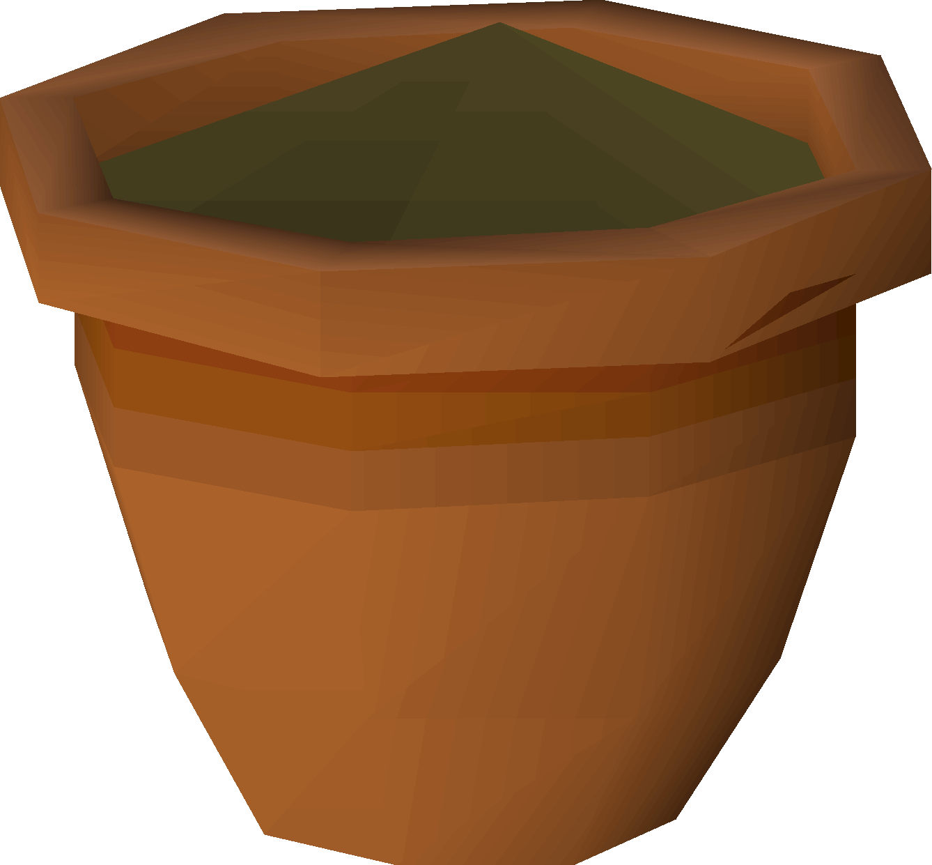 Filled plant pot