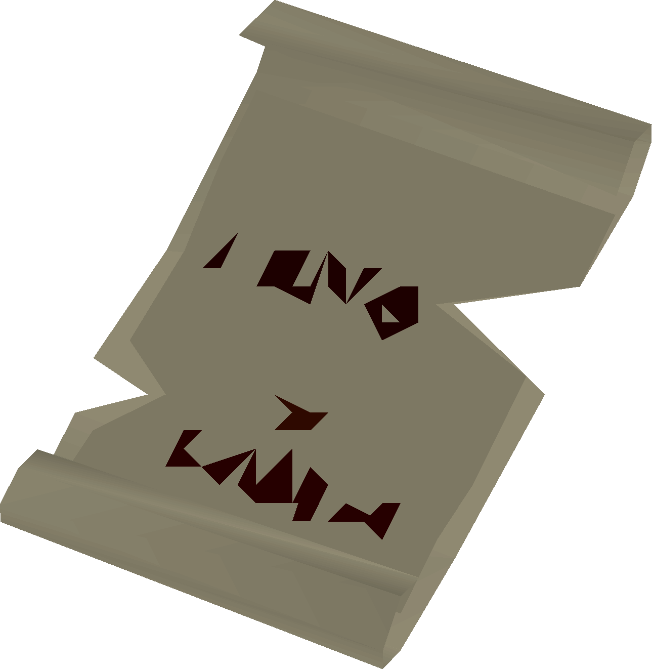Torn prayer scroll